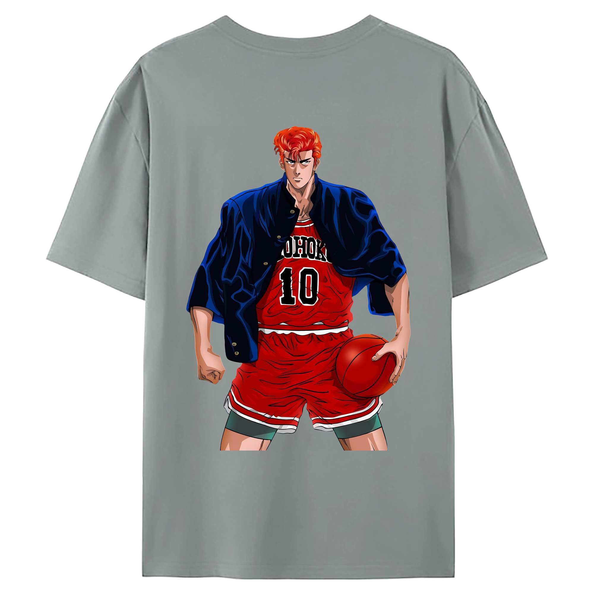 （画像用） SLAM DUNK／スラムダンク 綿100％ メンズ半袖Tシャツ（バックプリント） 通気性